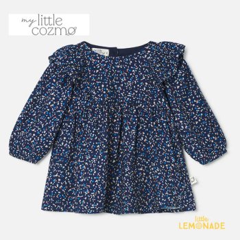 【MY LITTLE COZMO】 Mosaic baby dress 【12か月】(MARILYN242)  モザイク フリル襟  ワンピース YKZ AW23 ラストワン SALE