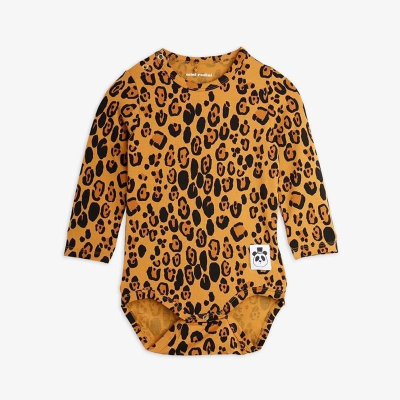 mini rodini ヒョウ柄ロンパース【水通しのみ】