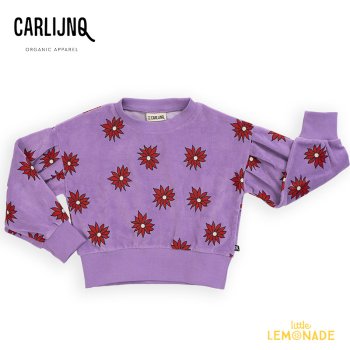 【CarlijnQ】 Dahlia - sweater puffed sleeves 【86/92 - 110/116】  (DAH001)  ダリア 総柄 セーター AW23   YKZ SALE