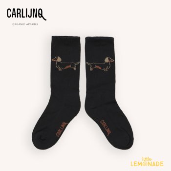 【CarlijnQ】 Dachshund - sport socks 【1-2歳・2-4歳・4-6歳】  (SCK112)  ダックスフンド柄 靴下 ソックス AW23 アパレル YKZ