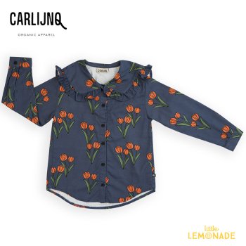 <img class='new_mark_img1' src='https://img.shop-pro.jp/img/new/icons1.gif' style='border:none;display:inline;margin:0px;padding:0px;width:auto;' />【CarlijnQ】 Tulips - blouse with big collar 【86/92 - 110/116】  (TLP170)  チューリップ ブラウス  AW23 アパレル YKZ