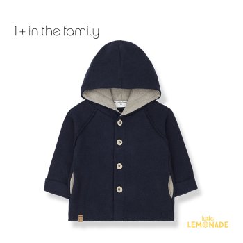 【1+ in the family】 OLIVER hood jacket 【80cm/12か月・92cm/ 24か月】ネイビー フード ジャケット YKZ アパレル AW23 SALE