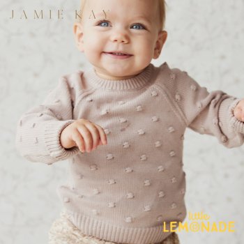 【Jamie kay】 Dotty Knit Jumper - Rosebud 【1歳/2歳/3歳/4歳】 ドットニット セーター トップス くすみピンク ジェイミーケイ 