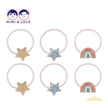 【Mimi&Lula】  OVER THE RAINBOW PONY PACK - DOODLE  レインボー＆スター ポニー ヘアゴム 虹＆スター（122023 54） ミミ＆ルーラ
