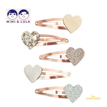 【Mimi&Lula】  Fairytale heart mini clips おとぎ話のハートのミニクリップ ヘアピン ハート型 ゴールド シルバー （132067 64） ミミ＆ルーラ