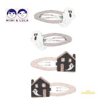 【Mimi&Lula】  Haunted house clips HALLOWEEN ゴースト＆お化け屋敷 クリップパック ヘアピン ハロウィン（132111 98） ミミ＆ルーラ