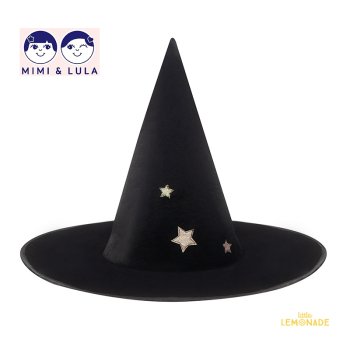 <img class='new_mark_img1' src='https://img.shop-pro.jp/img/new/icons1.gif' style='border:none;display:inline;margin:0px;padding:0px;width:auto;' />【Mimi&Lula】  Gertrude witch hat BLACK ガートルードのベルベットウィッチハット 魔女の帽子 三角帽 ハロウィン（135011 03） ミミ＆ルーラ