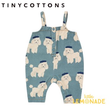 【tinycottons】 TINY POODLE BABY DUNGAREE 【70cm/6か月・80cm/12か月・90cm/24か月】 ダンガリー つなぎ サロペット AW23-200 YKZ