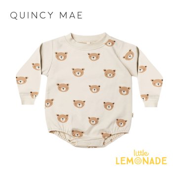 <img class='new_mark_img1' src='https://img.shop-pro.jp/img/new/icons1.gif' style='border:none;display:inline;margin:0px;padding:0px;width:auto;' />【Quincy Mae】 CREWNECK BUBBLE ROMPER【6-12か月/12-18か月】 TEDDY ロンパース ボディ クマ YKZ AW23 QM273PREV