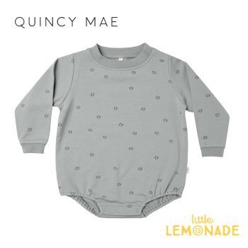 <img class='new_mark_img1' src='https://img.shop-pro.jp/img/new/icons1.gif' style='border:none;display:inline;margin:0px;padding:0px;width:auto;' />【Quincy Mae】 CREWNECK BUBBLE ROMPER 【6-12か月/12-18か月】 STARS ロンパース ボディ 星柄 YKZ AW23 QM273ALKY