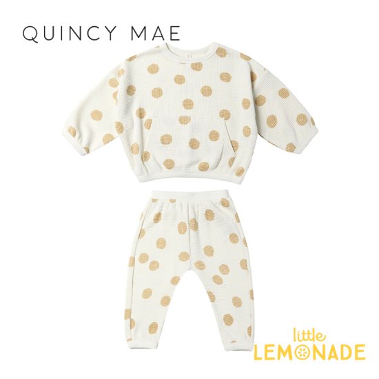 Quincy Mae】 WAFFLE SWEATER + PANT SET 【6-12か月/12-18か月