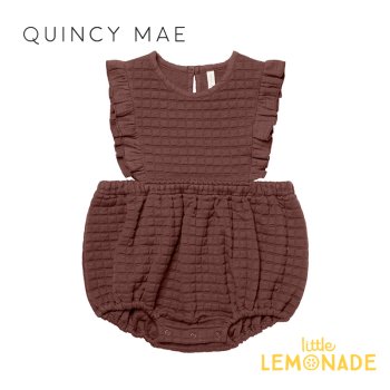 <img class='new_mark_img1' src='https://img.shop-pro.jp/img/new/icons1.gif' style='border:none;display:inline;margin:0px;padding:0px;width:auto;' />【Quincy Mae】 RUFFLE BUBBLE ROMPER |  PLUM 【6-12か月/12-18か月/18-24か月】 ロンパース サロペット AW23 QM448TRA YKZ