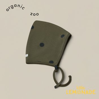 【Organic Zoo】 Olive Dots Bonnet 【3-6か月/6-12か月】 ベビーボンネット オリーブグリーン AW23 13ODBONNET YKZ