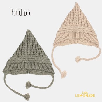 <img class='new_mark_img1' src='https://img.shop-pro.jp/img/new/icons1.gif' style='border:none;display:inline;margin:0px;padding:0px;width:auto;' />【BUHO】 BB SOFT KNIT HAT  |  NATURAL / EUCALYPTUS 【XS (3-9か月)・S (12-24か月)】（7267)   ソフトニット帽  YKZ AW23