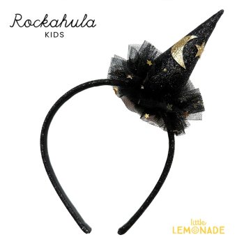 <img class='new_mark_img1' src='https://img.shop-pro.jp/img/new/icons1.gif' style='border:none;display:inline;margin:0px;padding:0px;width:auto;' />【Rockahula Kids】 Sparkle Witches Hat Headband-BLACK  (HAL427)  スパークル ウィッチーズ ハット カチューシャ ハロウィン 23AW
