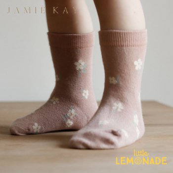【Jamie Kay】 Jacquard Floral Sock 【1-2歳/2-4歳/4-6歳/6-8歳】 Simple Flowers Dusky Rose  靴下 ジェイミーケイ SALE