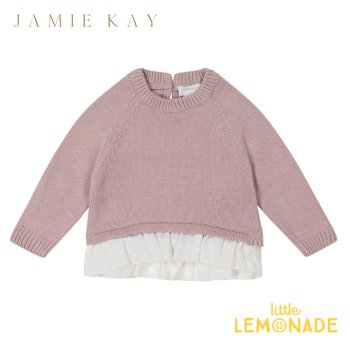 【Jamie kay】 Frill Knit 【1歳/2歳/3歳/4歳】 Powder Pink セーター ニット トップス ピンク Violet Collection