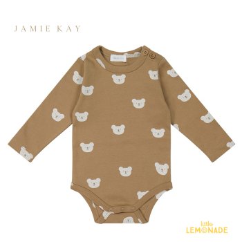 【Jamie kay】 Organic Cotton Fernley Long Sleeve Body 【3-6か月/6-12か月】 Bears Caramel Fleur Collection