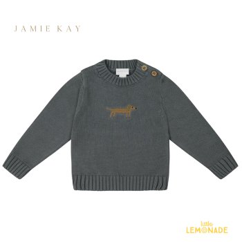 【Jamie kay】 Basil Jumper  【6-12か月/1歳/2歳/3歳/4歳】 Lava 長袖 セーター ダックスフンド 犬 トップス  Fleur Collection