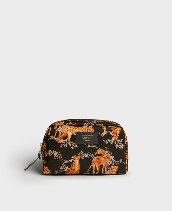 WOUF】化粧ポーチ Salome Toiletry Bag マチ付きポーチ ヒョウ 豹 21 x