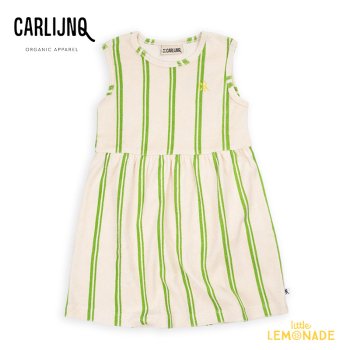 <img class='new_mark_img1' src='https://img.shop-pro.jp/img/new/icons1.gif' style='border:none;display:inline;margin:0px;padding:0px;width:auto;' />【CarlijnQ】 Stripes green - tanktop dress 【86/92・98/104・110/116】 グリーン ストライプ ワンピース  (SS24-STG042) YKZ