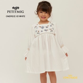 PETITMIG onepiece G5 white 1-2/80cm - 4-5/110cm ԡ ۥ磻 Ĺµ ϥӥ ץߥ ѥ Spring SS24 KTZ