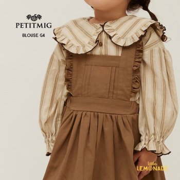 PETITMIG blouse G4  1-2/80cm - 4-5/110cm ֥饦 饤ȥ֥饦 ȥ饤 ӥå顼 ץߥ ѥ Spring SS24 YKZ