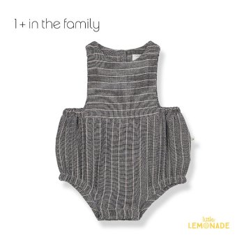 【1+ in the family】 BEPPO romper | ANTHRACITE 【9か月/12か月/18か月】 ロンパース つなぎ サロペット ストライプ YKZ  SS24