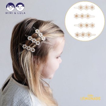 <img class='new_mark_img1' src='https://img.shop-pro.jp/img/new/icons1.gif' style='border:none;display:inline;margin:0px;padding:0px;width:auto;' />【Mimi&Lula】Daisy enamel snap grips デイジーフラワー モチーフ ヘアピンセット ヘアクリップ ミミ＆ルーラ 142032 69