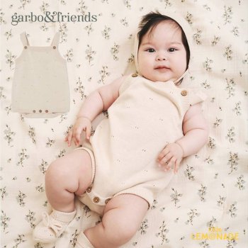 <img class='new_mark_img1' src='https://img.shop-pro.jp/img/new/icons1.gif' style='border:none;display:inline;margin:0px;padding:0px;width:auto;' />【Garbo&Friends】 Cream Knitted Romper Baby 【62/68 (2-6か月)・74/80 (6-12か月)】 ロンパース GF713140338 SS24 YKZ