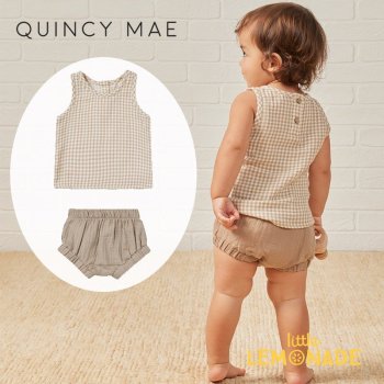 <img class='new_mark_img1' src='https://img.shop-pro.jp/img/new/icons1.gif' style='border:none;display:inline;margin:0px;padding:0px;width:auto;' />Quincy MaeWOVEN TANK + SHORT SET 6-12/12-18/18-24/2-3С OAT GINGHAM SS24 QM478QTAP YKZ