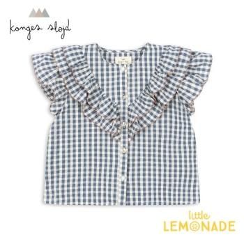 Konges SloejdKIM FRILL SS SHIRT 12/2/3С CAPTAINS BLUE CHECK  ֥饦 å KS100330 SS24DS