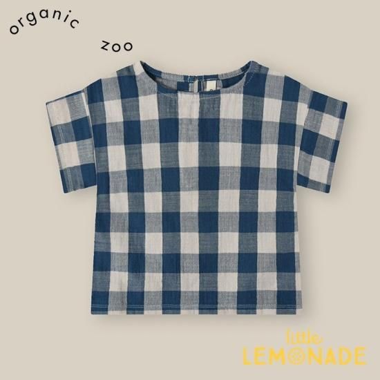 organic zoo】Pottery Blue Gingham Boxy T-Shirt 【0-6か月/6 organic zoo】Pottery Blue Gingham Boxy T-Shirt 【0-6か月/6