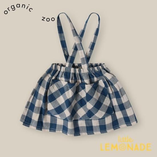 organic zoo】Pottery Blue Gingham Maker Crossback Skirt 【1 organic zoo】Pottery Blue Gingham Maker Crossback Skirt 【1