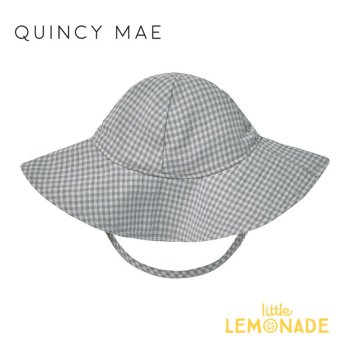 Quincy Mae WOVEN SUN HAT 6-12/12-24 BLUE GINGHAM ϥå 褱˹ SS24 QMA493BLAR YKZ