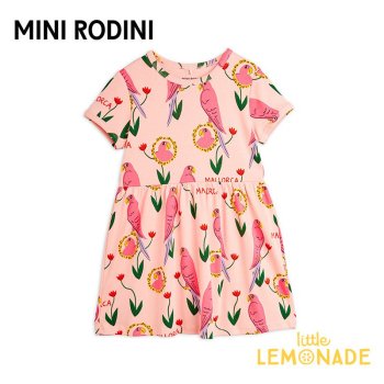 Mini Rodini Parrots aop ss dress 80/8692/98104/110 ԡ   (24650120)  SS24DS YKZ AW24pre