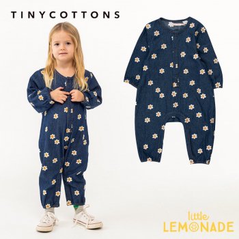 tinycottons DAISY DENIM ONE-PIECE 6/12 dark wash denim ٥ӡ AW24-240-P31 YKZ