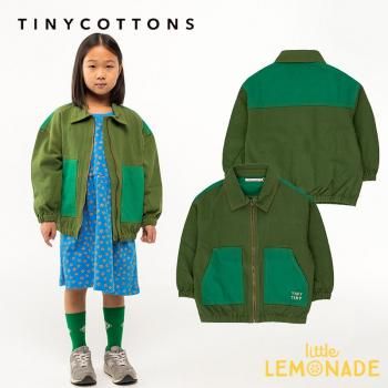 tinycottons COLOR BLOCKED JACKET 2/3/6/8С moss green 㥱å AW24SALEm-391-P08 