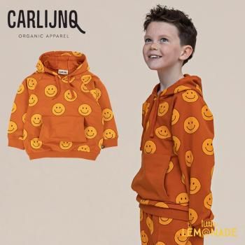 CarlijnQ Happy face yellow hoodie sweater 86/9298/104110/116122/128 AW24SALEm-HFY250