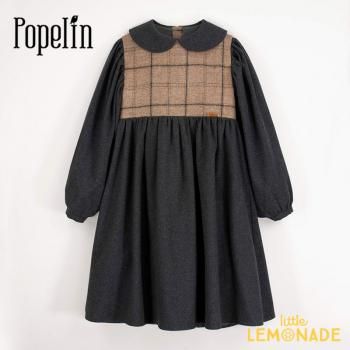 Popelin MOD.31.2 Dark grey two-tone dress with baby collar 4/6С ԡ AW24SALEm TMPZ
