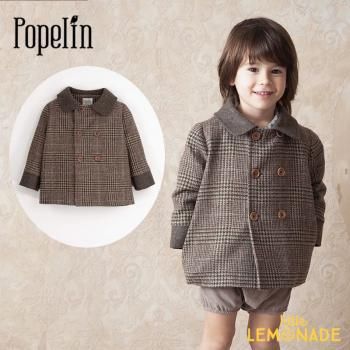 Popelin MOD.42.2 Brown plaid woollen coat with collar 6С С AW24SALEm