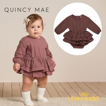 Quincy MaeROSIE ROMPER 12-18/18-24 PLUM AW24SALEm QM046DISN