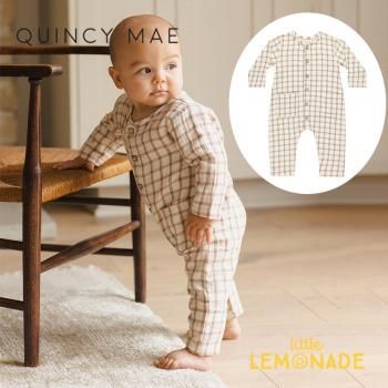 Quincy MaePOCKETED WOVEN JUMPSUIT 12-18 CINNAMON PLAID AW24SALEm QM461PLCN 