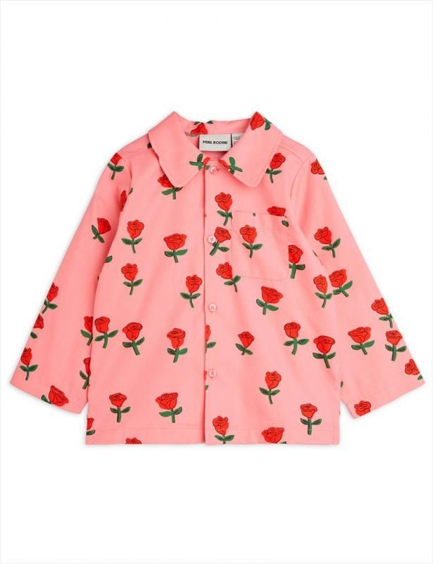 【新品】mini rodini roses woven dress 92/98 Mini rodini Roses aop woven frill dress - Adorablekidzz