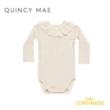 Quincy MaeRUFFLE COLLAR BODYSUIT 18-24 NATURAL ѡ AW24SALEm QM510TURA
