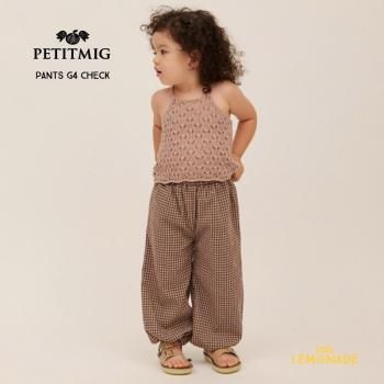 PETITMIGpants G4 check 3-4/100cm4-5/110cm brown ѥ ֥饦 󥬥å SS25 Spring KTZ