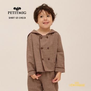 PETITMIGshirt G5 check 1-2/80cm - 4-5/110cm brown ֥饦 ֥饦 SS25 Spring KTZ