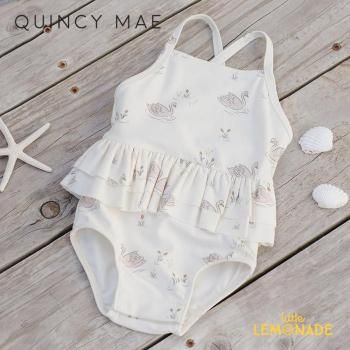 Quincy Mae RUFFLED ONE-PIECE SWIMSUIT 12-18/18-24/2-3/4-5С SWANS  QM131RTUN SS25 KTZ