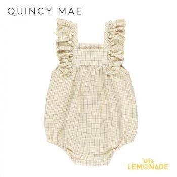 Quincy Mae MAYA ROMPER 6-12 YELLOW PLAID QM541MAND SS25 KTZ