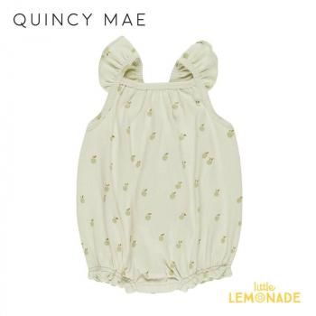 Quincy MaeRIBBED RUFFLE ROMPER  6-12/12-18 APPLES QM286FETT SS25
